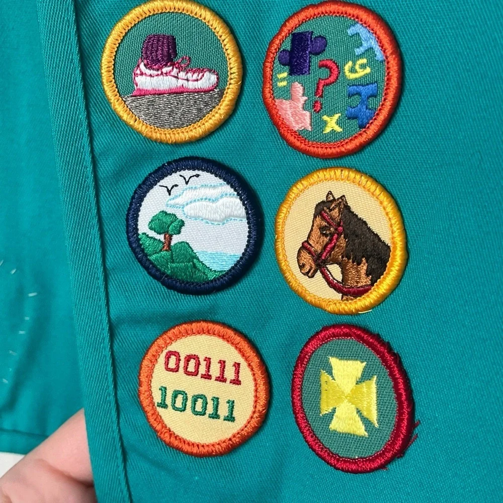 Vintage 90s Girl Scouts USA Badge Vest 1994-96 Honor Troop Patch Lot Union Tag